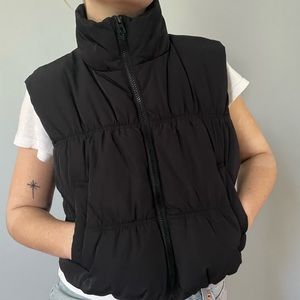 black puffer vest